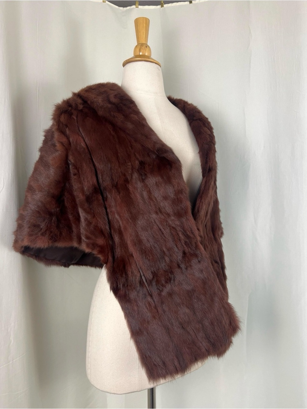 1950s Vintage Mink Fur Cape, 50s Fur Shawl